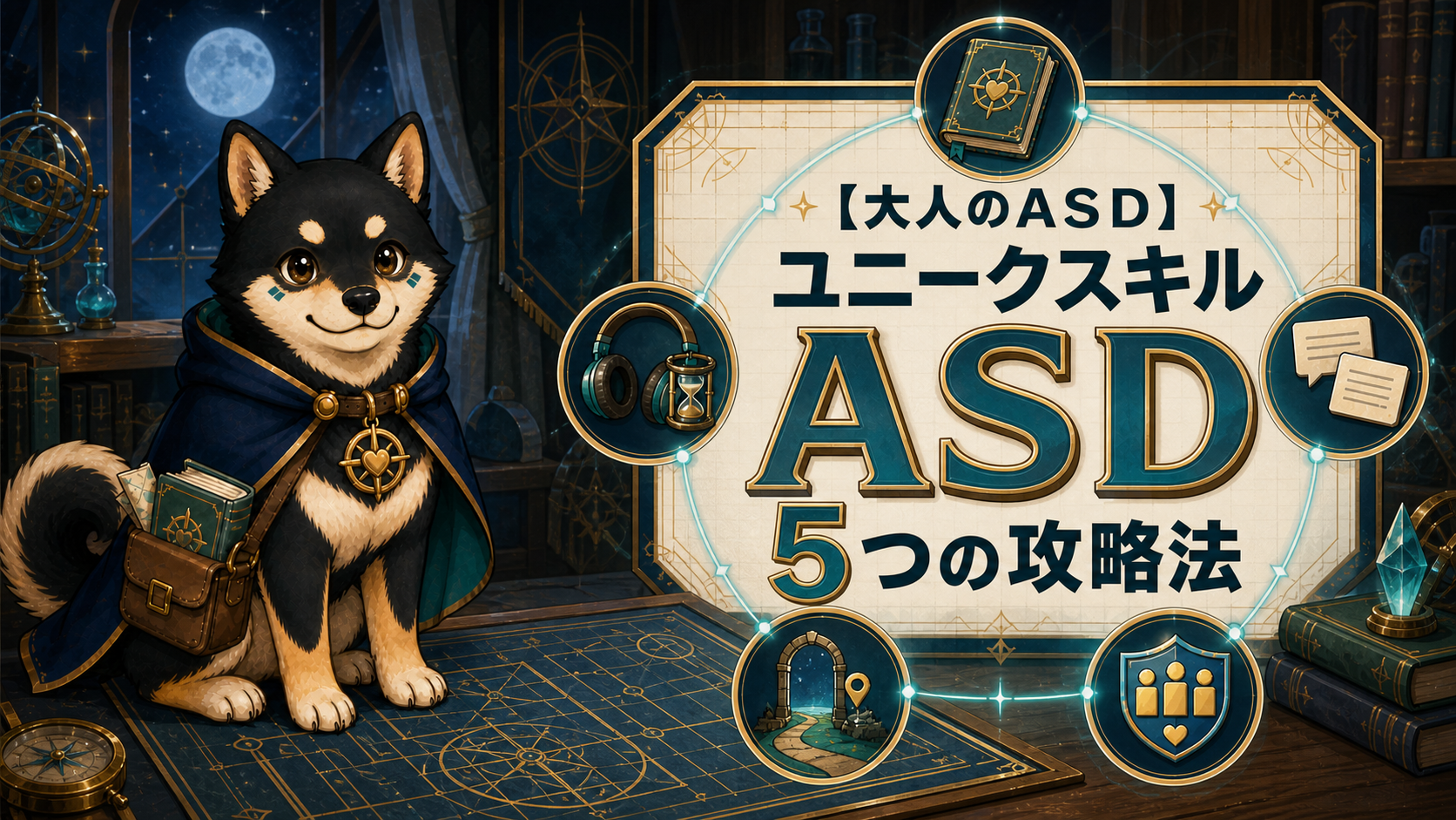 大人のASDを5つの攻略法で案内する黒柴のだびで