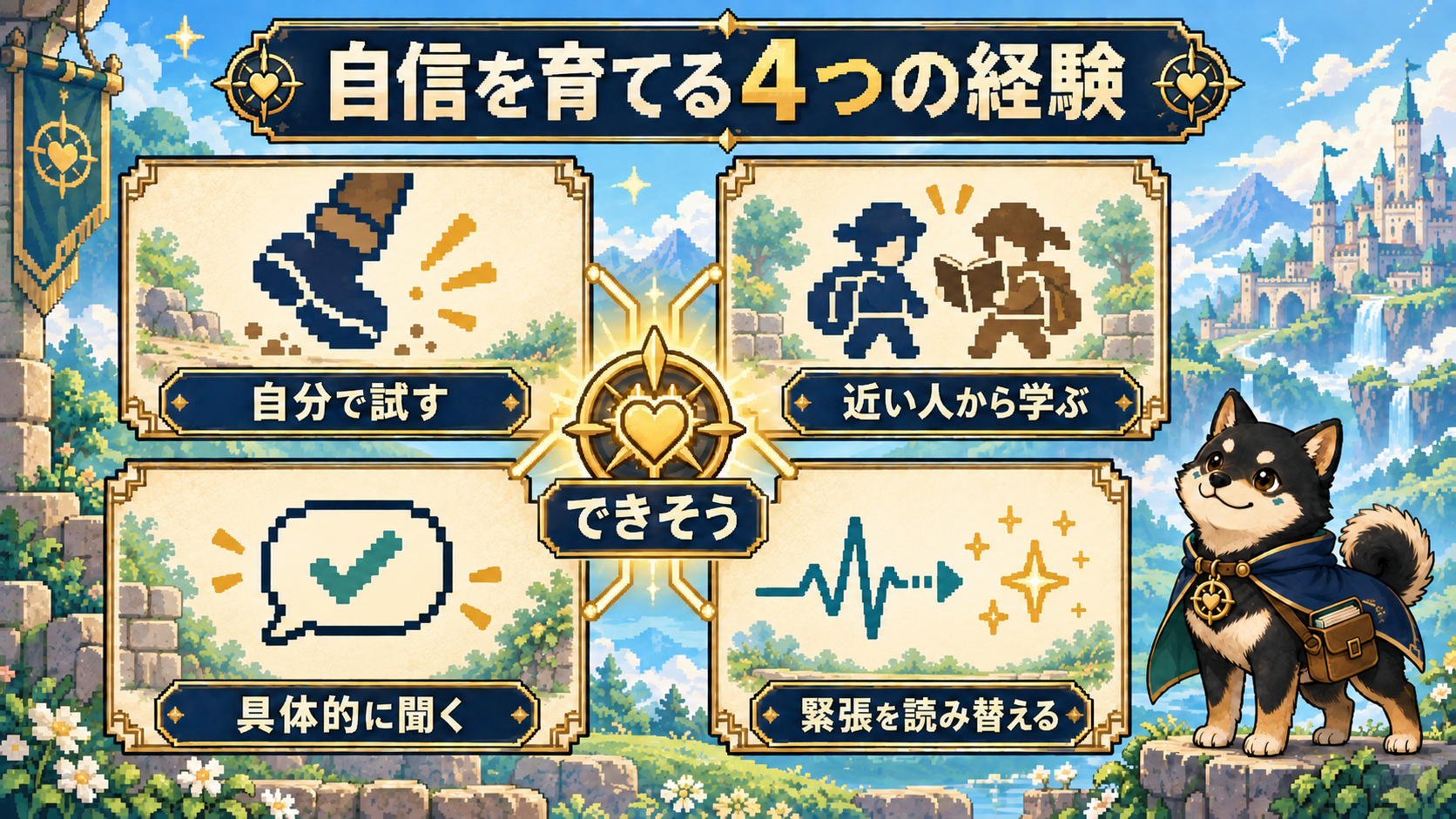 自己効力感を育てる4つの経験を示したスキルツリー